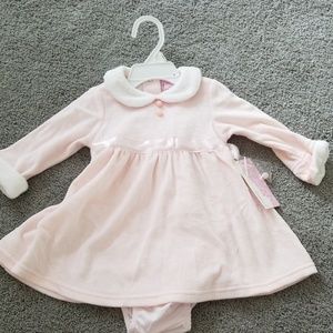 Camilla girls velour pink dress new